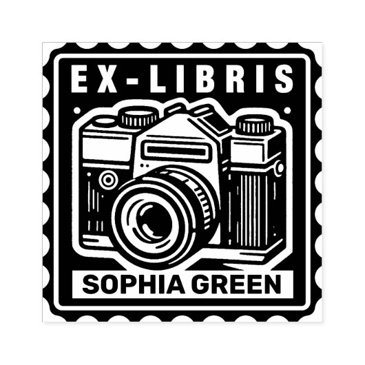 Ex Libris - Vintage Kamera Gummistempel (Prägung)