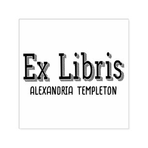 Ex Libris Vintage-Typografie-Text #5 Bibliotheksbu Permastempel