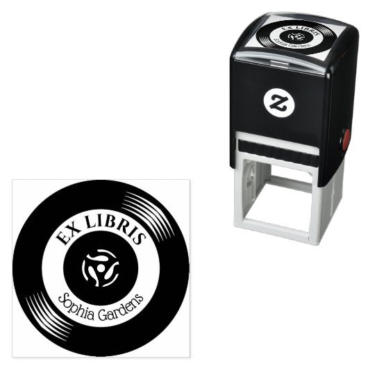 Ex Libris Vinyl Record Permastempel (Beispiel)