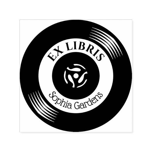 Ex Libris Vinyl Record Permastempel (Design)