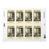Ex Libris Vorlage für offenes Bibliotheksfenster (Vorne)