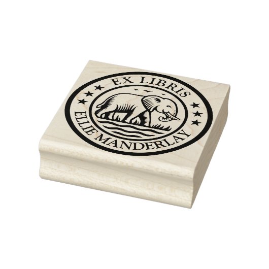 Ex Libris - Walking Elephant Gummistempel (Stempel)