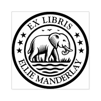 Ex Libris - Walking Elephant Gummistempel