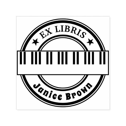 Ex Libris with Piano Keys | music Permastempel (Design)