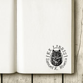Ex Libris Wolf Face Individuelle Name Book Gummistempel