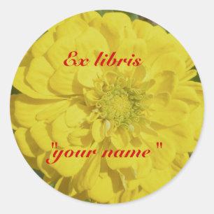 Ex Libris Yellow Zinnia Stickers zu individualisie