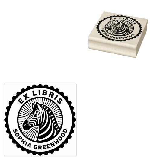 Ex Libris - Zebra Gummistempel (Stempel)