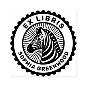 Ex Libris - Zebra Gummistempel