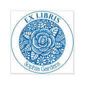 Ex Libris - Zeichnend Rose Permastempel (Design)
