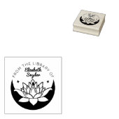 Ex Libris Zen Lotus Moon Book Gummistempel (Stempel)