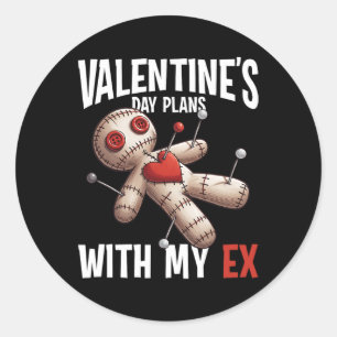Ex Lover Voodoo Doll Valentinstag Plan Funny Rev Runder Aufkleber