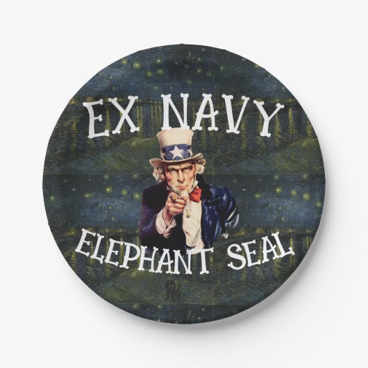 Ex Navy Elephant Siegel Pappteller (Vorderseite)