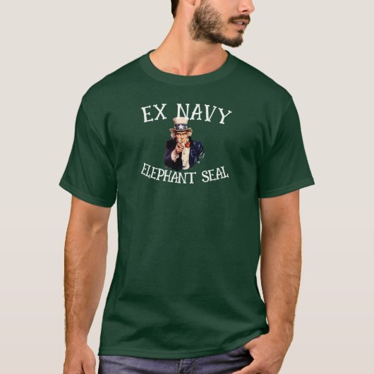 Ex Navy Elephant Siegel T-Shirt (Vorderseite)