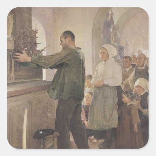 Ex Voto, 1898 Quadratischer Aufkleber (Vorderseite)