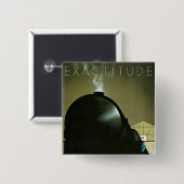 Exaktheit Eisenbahnplakat Button (Vorne & Hinten)