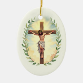 Exaltation of the Cross God's Peace and Blessings  Keramik Ornament