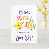 EXAM ERGEBNISSE GUT GETAN, Sie sind ein Stern! Karte (Gelbe Blume)