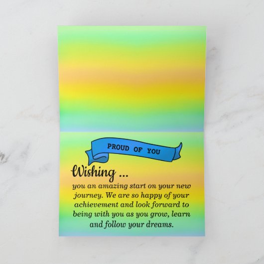 Exam Pass Banner Errungenschaft Herzlichen Glückwu Karte (Innenseite)