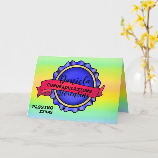 Exam Pass Banner Errungenschaft Herzlichen Glückwu Karte (Gelbe Blume)
