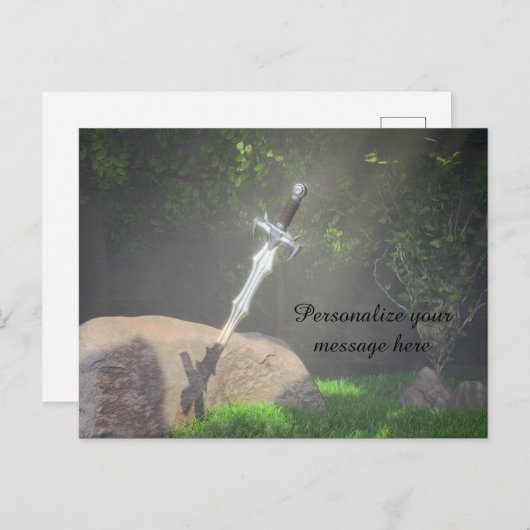 Excaliber Sword Fantasy Personalisiert Postkarte (Vorne/Hinten)
