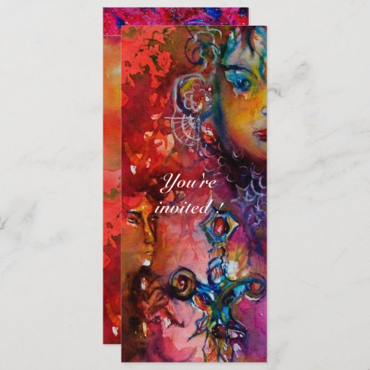 EXCALIBUR 2, hell rot, rosa lila Einladung (Vorne/Hinten)