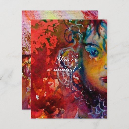 EXCALIBUR 3, hell rot, rosa lila Einladung (Vorne/Hinten)