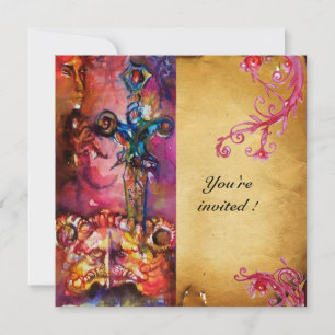 EXCALIBUR 3, hell rot, rosa lila Einladung