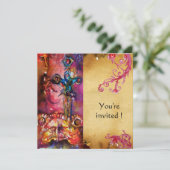 EXCALIBUR 3 , lila hellrotes, rosa Pergament Einladung (Stehend Vorderseite)