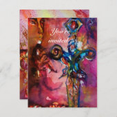 EXCALIBUR 4, hell rot, rosa lila Einladung (Vorne/Hinten)