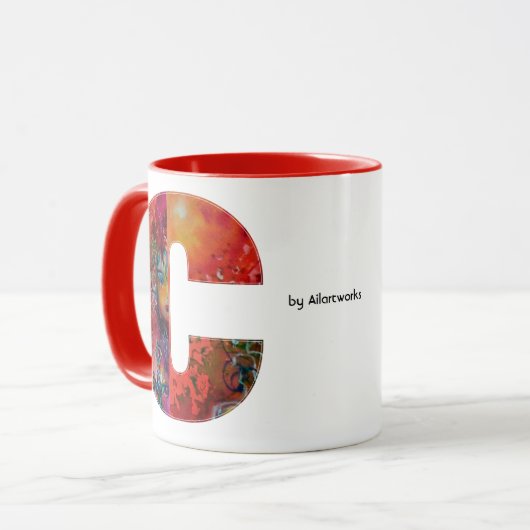 EXCALIBUR C SCHREIBEN / FANTASY MONOGRAMM TASSE (Vorderseite Links)
