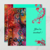 EXCALIBUR, hell rot, blau Einladung (Vorne/Hinten)