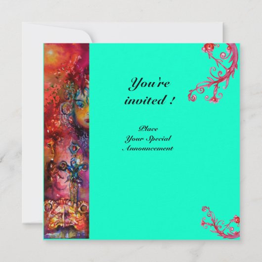 EXCALIBUR, hell rot, blau Einladung (Rückseite)