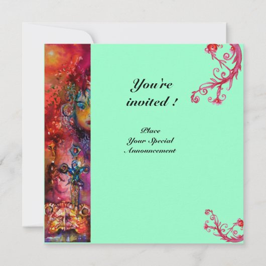 EXCALIBUR, hell rot, blau Einladung (Rückseite)