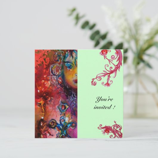 EXCALIBUR, hell rot, blau Einladung (Stehend Vorderseite)