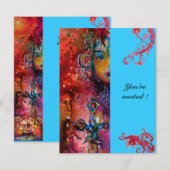 EXCALIBUR, hell rot, blau Einladung (Vorne/Hinten)