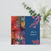 EXCALIBUR, hell rot, blau Einladung (Stehend Vorderseite)