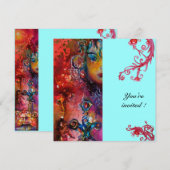 EXCALIBUR, hell rot, blau Einladung (Vorne/Hinten)