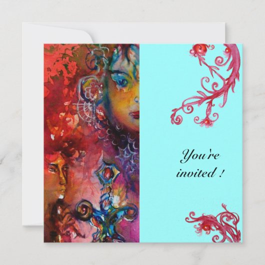 EXCALIBUR, hell rot, blau Einladung (Vorderseite)