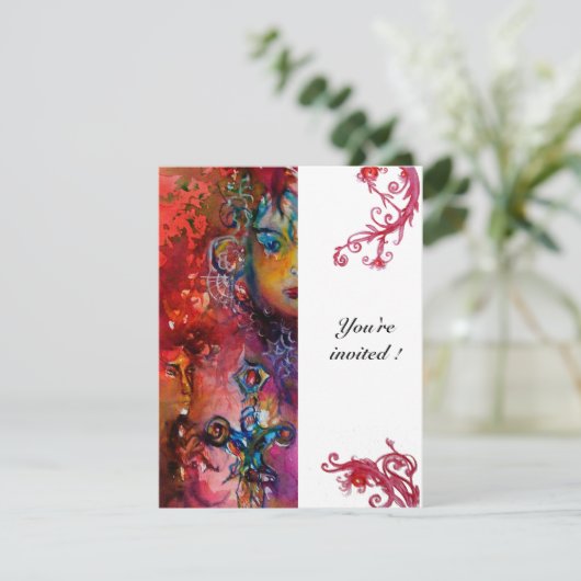 EXCALIBUR, hell rot Einladung (Stehend Vorderseite)