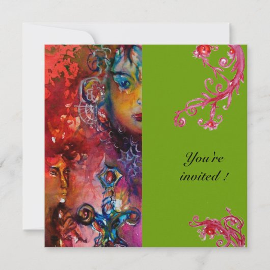 EXCALIBUR, hell rot, grau Einladung (Vorderseite)