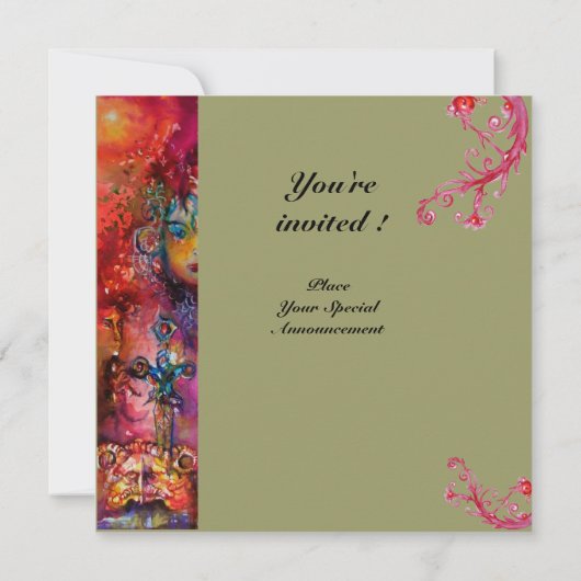 EXCALIBUR, hell rot, grau Einladung (Rückseite)