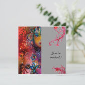 EXCALIBUR, hell rot, grau Einladung (Stehend Vorderseite)