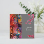 EXCALIBUR, hell rot, grau Einladung (Stehend Vorderseite)