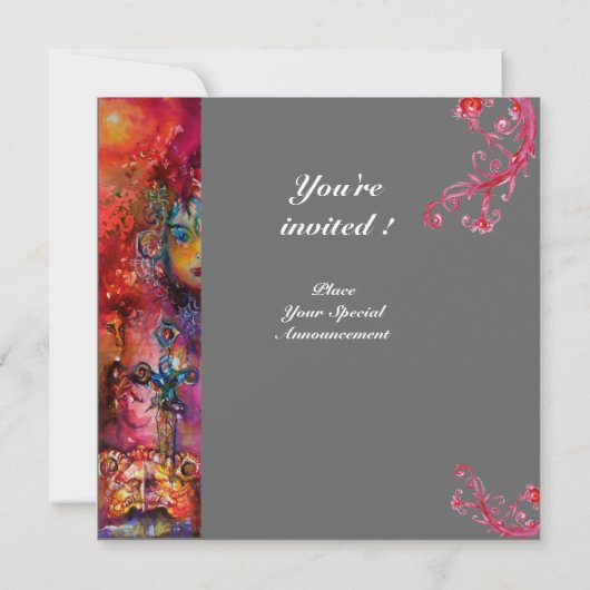 EXCALIBUR, hell rot, grau Einladung (Rückseite)