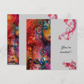 EXCALIBUR, hell rot, grau Einladung (Vorne/Hinten)