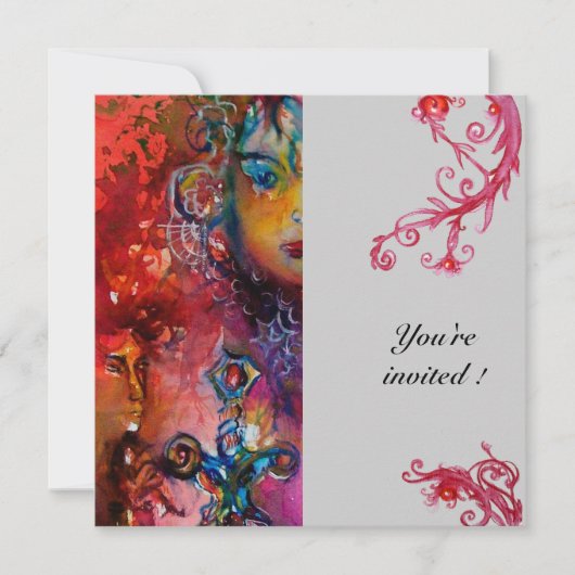 EXCALIBUR, hell rot, grau Einladung (Vorderseite)