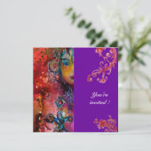 EXCALIBUR, hell rot, lila Einladung (Stehend Vorderseite)