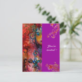 EXCALIBUR, hell rot, lila Einladung (Stehend Vorderseite)