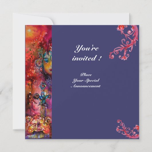 EXCALIBUR, hell rot, lila Einladung (Rückseite)