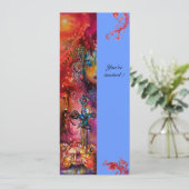 EXCALIBUR, hell rot, rosa blau Einladung (Stehend Vorderseite)